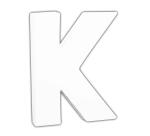 Petite lettre K 12cm - Blanc