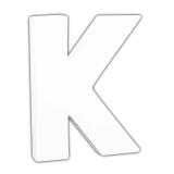 Petite lettre K 12cm - Blanc