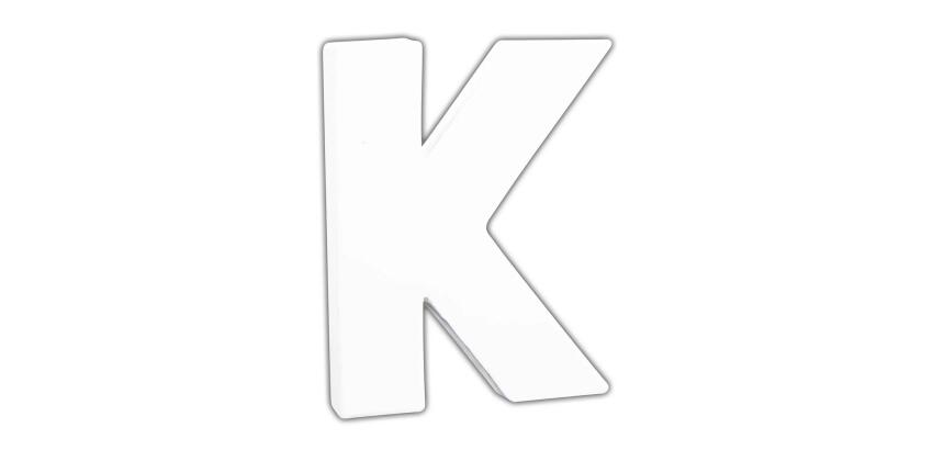 Petite lettre K 12cm - Blanc