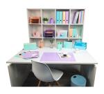 Squared pen-holder 4 comp. Aquarel coral - Pastel blue