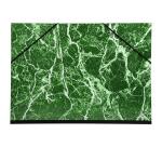 Carton à dessin papier marbré verni avec élastiques 32x45 cm - Pour format A3 - Vert