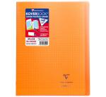 Cahier piqué Koverbook 24x32cm 96 pages grands carreaux couverture polypropylène transparent - Assortis