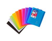 Cahier piqué Koverbook 17x22cm 96 pages grands carreaux couverture polypropylène transparent - Assortis