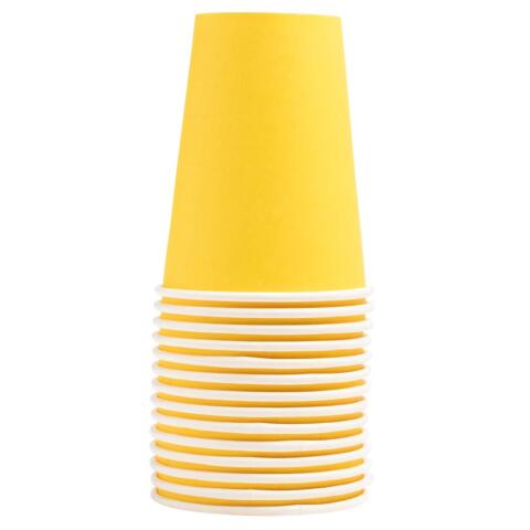 Vasos de cartón sin plástico - 20 cl - Ø 7 cm - Amarillo