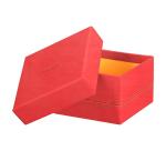 Rhodiarama set 5 boîtes gigognes simili cuir italien 44x34x16 cm - Corail
