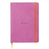 Rhodiarama carnet souple A5 160 pages dot papier ivoire 90g fermeture élastique - Lilas