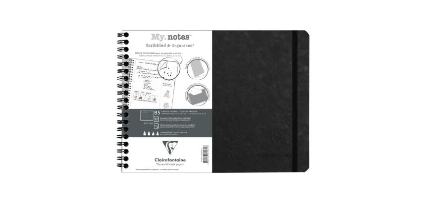 My.Notes Age Bag cahier reliure intégrale à marges détachables B5 paysage 120 pages détachables DOT + cadre en-tête - Tabac