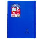 Cahier piqué Koverbook A4 48 pages grands carreaux couverture polypropylène transparent - Assortis