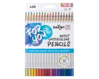 Darwi For You boite de 36 crayons de couleur aquarellables - Assortiment