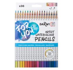 Darwi For You 36 crayons de couleur aquarellables - Assortiment