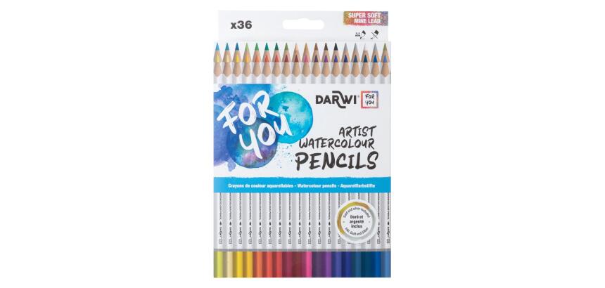 Darwi For You 36 crayons de couleur aquarellables - Assortiment