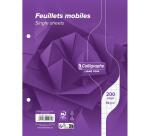 Feuillets mobiles sous film 7000 17x22 cm 200 pages perforées 2 trous grands carreaux 90 g