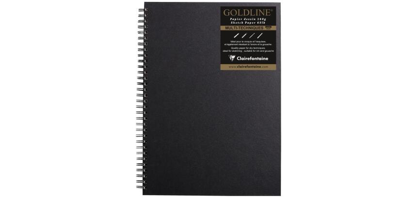 Goldline carnet spiralé 64F A3 140g F - Blanc