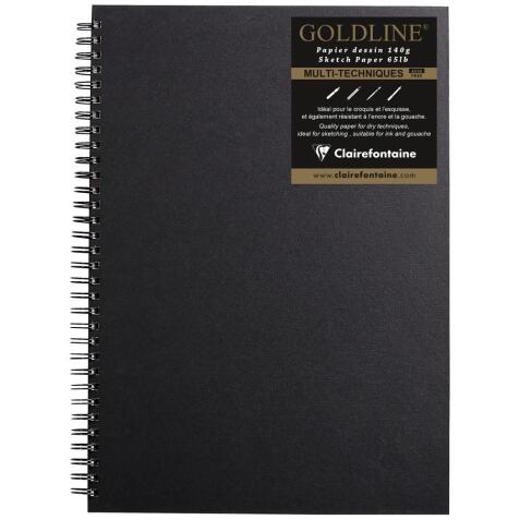 Goldline carnet spiralé 64F A3 140g F - Blanc