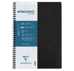 Clairefontaine Nomaddict Notebook - A4 - 5x5 Grid - 50 Sheets - 90gsm ? Wirebound - Black