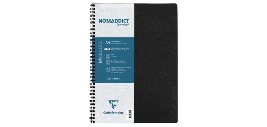 Cahier reliure intégrale Age Bag A4 100 pages petits carreaux - Noir