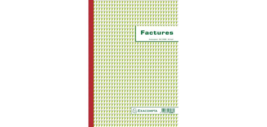 Manifold Factures avec mention TVA 29,7x21cm 50 feuillets tripli autocopiants