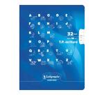 Cahier Travaux Pratiques Écriture piqué 8000 CARTE 17x22 cm 32 pages double ligne 3 mm + interligne verticale/uni 90 g - Bleu