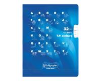 Cahier Travaux Pratiques Écriture piqué 8000 CARTE 17x22 cm 32 pages double ligne 3 mm + interligne verticale/uni 90 g - Bleu