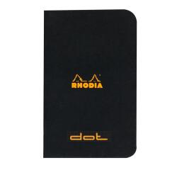 Rhodia Classic Stapledbound Notebooks A7, DOT - Black