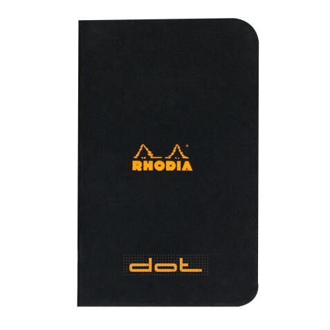 Carnet piqué Rhodia Classic 7,5x12 cm 48p dot non détachables 80g - Noir
