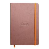 Rhodiarama carnet rembordé rigide A5 192 pages ligné papier ivoire 90g fermeture élastique - Taupe