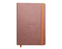 Rhodiarama carnet rembordé rigide A5 192 pages ligné papier ivoire 90g fermeture élastique - Taupe
