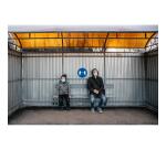 Panneau adhesif exacompta pvc antiderapant gardez vos       distances 20cm coloris bleu