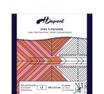 Echarpe 100% soie - 180x43cm Triangles - Blanc