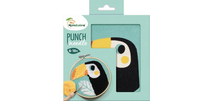 Punch Needle, Toucan - Bleu