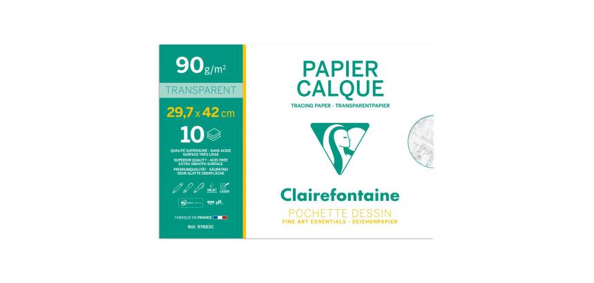 Papier Calque pochette 10F A3 90/95g