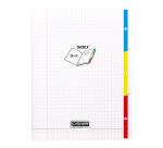 Cahier 3 index piqué 8000 POLYPRO 17x22 cm 96 pages grands carreaux 90 g - Incolore