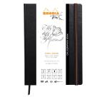 Rhodia Touch - Calligrapher Book - brochure rembordé rigide A4 portrait 64p uni papier simili Japon naturel 250g - Noir