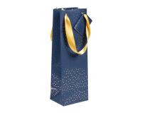 Premium sac bouteille étoiles, 12,5x9,5x38 cm - Bleu