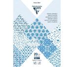 PAPIERS IMPRIMÉS, Bloc de 20 feuilles à motifs 160g/m2 au format A4 (21x29,7cm) + 1 idée créative - Shibori floral - Multicolore