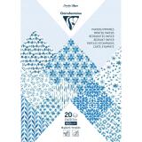 PAPIERS IMPRIMÉS, Bloc de 20 feuilles à motifs 160g/m2 au format A4 (21x29,7cm) + 1 idée créative - Shibori floral - Multicolore