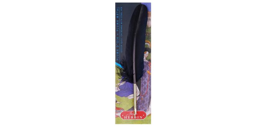 PLUME D'OIE+PLUME METAL SUR BROCH