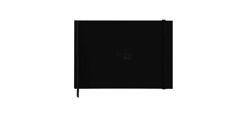 Rhodia Touch Watercolor Book, papier 100% coton grain satiné 300g - A4 paysage, 40 pages - Noir