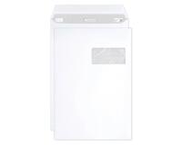 Boite de 250 Pochettes Blanches C4-229x324 mm - Auto-Adhésives -90g/m2- Fenêtre Papier Cristal 50x100 (position 50/20) - Blanc