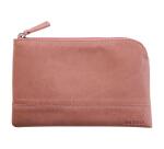 Rhodiarama pochette zippée en simili cuir - taille S (11x17 cm) - Bois de rose