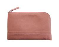 Rhodiarama pochette zippée en simili cuir - taille S (11x17 cm) - Bois de rose