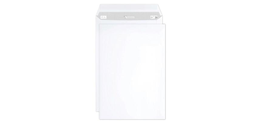 Boite de 250 Pochettes Blanches C4-229x324 mm - Auto-Adhésives - 90g/m2 - Blanc