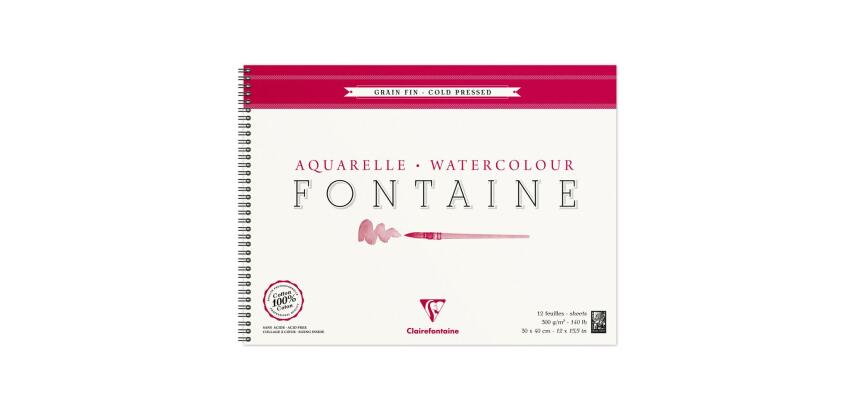 Fontaine album spiralé 12F 30x40cm 300g grain fin