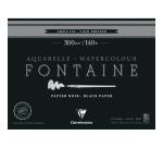 Fontaine Noir bloc collé 1 côté 12F 22,9x30,5cm 300g grain fin