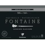 Fontaine Noir bloc collé 1 côté 12F 22,9x30,5cm 300g grain fin