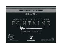 Fontaine Noir bloc collé 1 côté 12F 22,9x30,5cm 300g grain fin