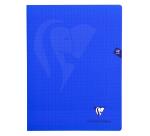 Mimesys cahier piqué 24x32cm 48 pages grands carreaux couverture polypropylène - Bleu marine