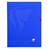 Mimesys cahier piqué 24x32cm 48 pages grands carreaux couverture polypropylène - Bleu marine