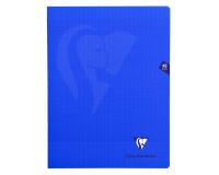 Mimesys cahier piqué 24x32cm 48 pages grands carreaux couverture polypropylène - Bleu marine