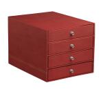 Rhodiarama trieur 4 tiroirs simili cuir italien 24,8x32,7x22,8 cm - Nacarat